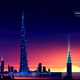 Illustration for article titled 8 of the World's Coolest Skyscrapers Rendered Like 1980s Futurist Art